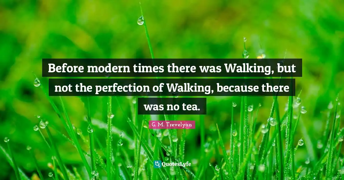 Before modern times there was Walking, but not the perfection of Walking, because there was no tea.