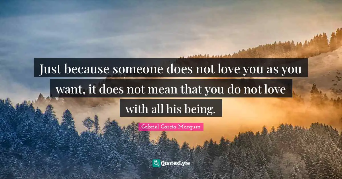 Just because someone does not love you as you want, it does not mean that you do not love with all his being.
