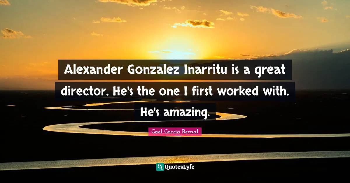 Alexander Gonzalez Inarritu is a great director. He's the one I first worked with. He's amazing.