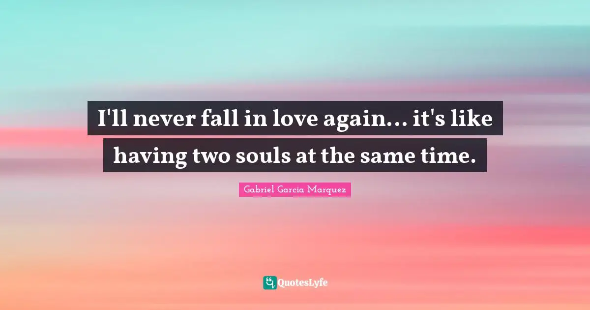 How To Fall In Love Quotes: "I'll never fall in love again... it's like having two souls at the same time."
