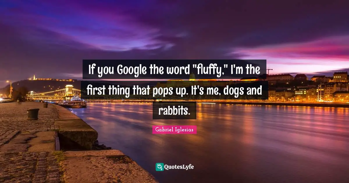 If you Google the word "fluffy," I'm the first thing that pops up. It's me, dogs and rabbits.