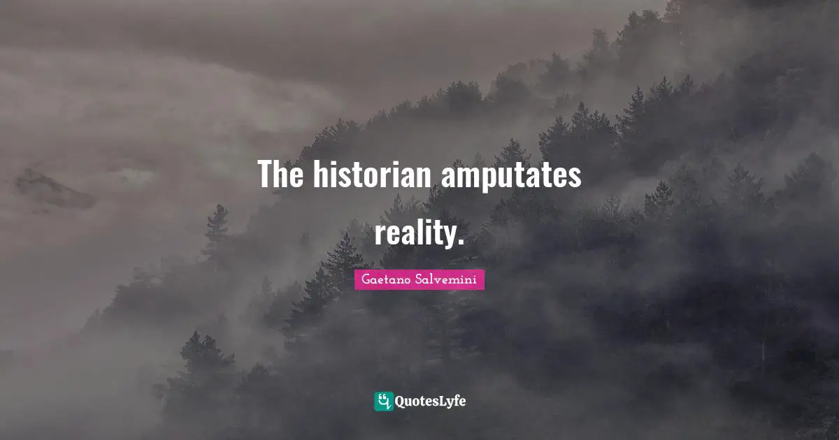 The historian amputates reality.