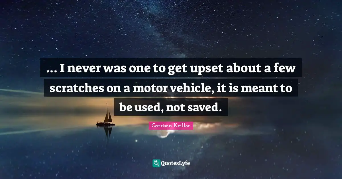 ... I never was one to get upset about a few scratches on a motor vehicle, it is meant to be used, not saved.