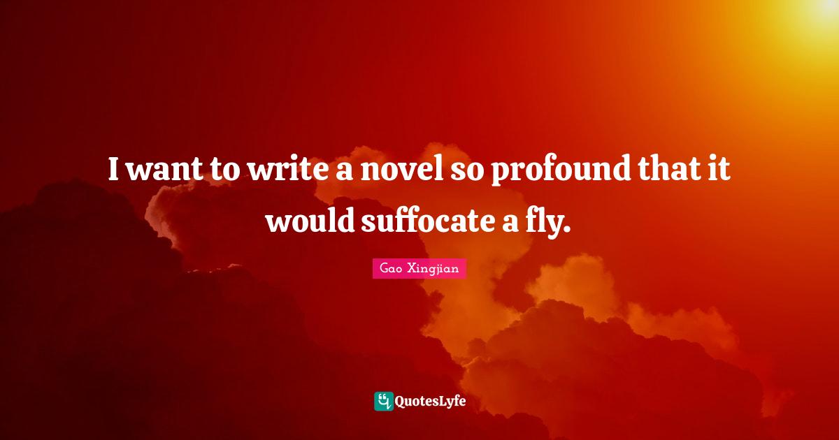 I want to write a novel so profound that it would suffocate a fly.