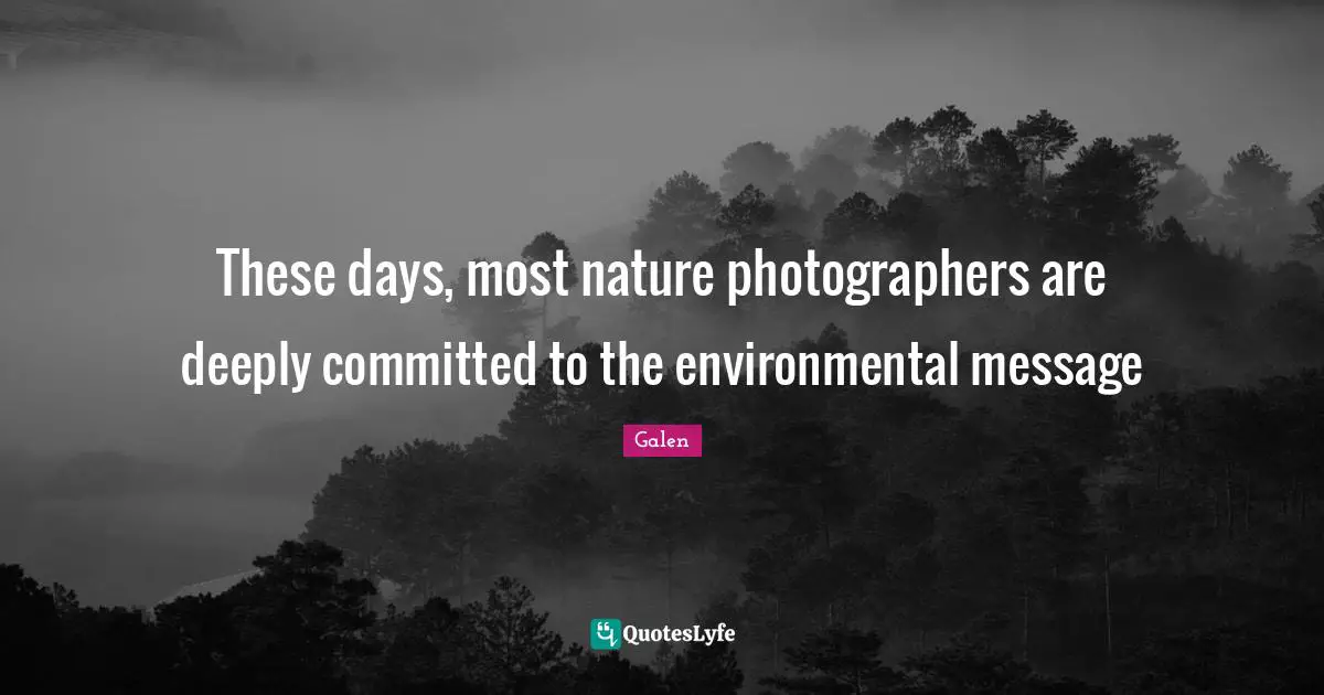 These days, most nature photographers are deeply committed to the environmental message