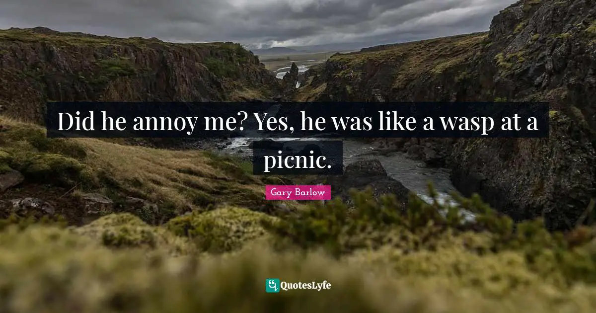 Picnics Quotes: "Did he annoy me? Yes, he was like a wasp at a picnic."
