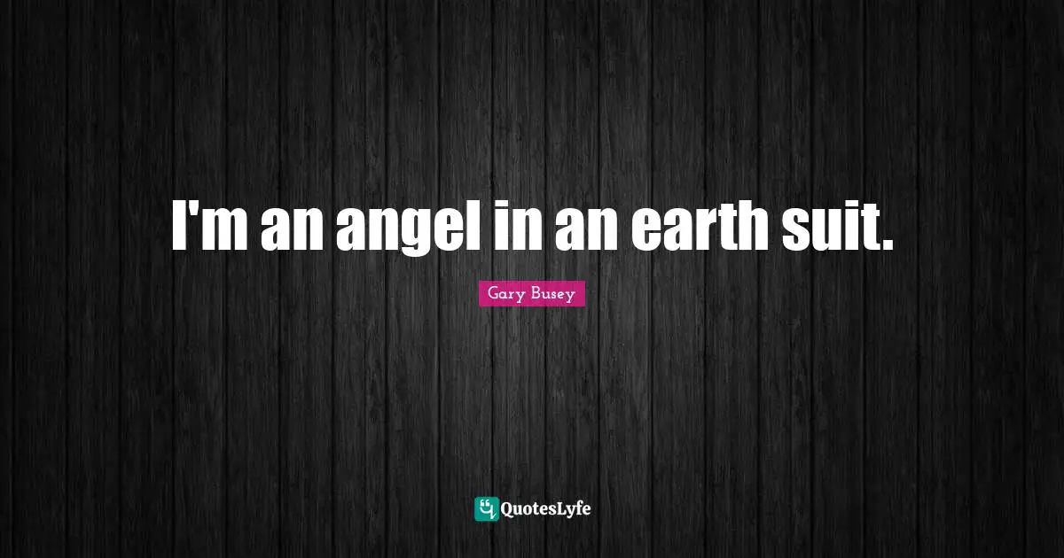 Gary Busey Quotes: "I'm an angel in an earth suit."