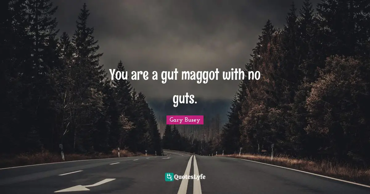 Gary Busey Quotes: "You are a gut maggot with no guts."