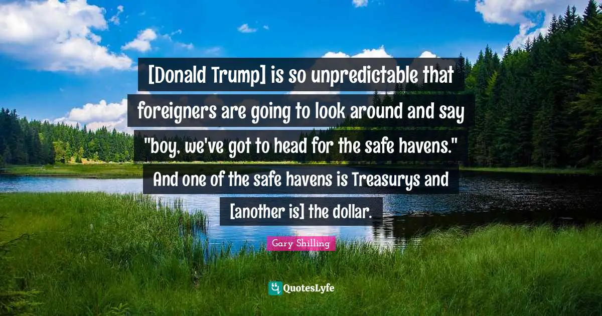 [Donald Trump] is so unpredictable that foreigners are going to look around and say "boy, we've got to head for the safe havens." And one of the safe havens is Treasurys and [another is] the dollar.