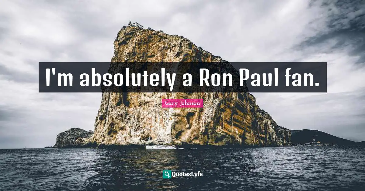 I'm absolutely a Ron Paul fan.