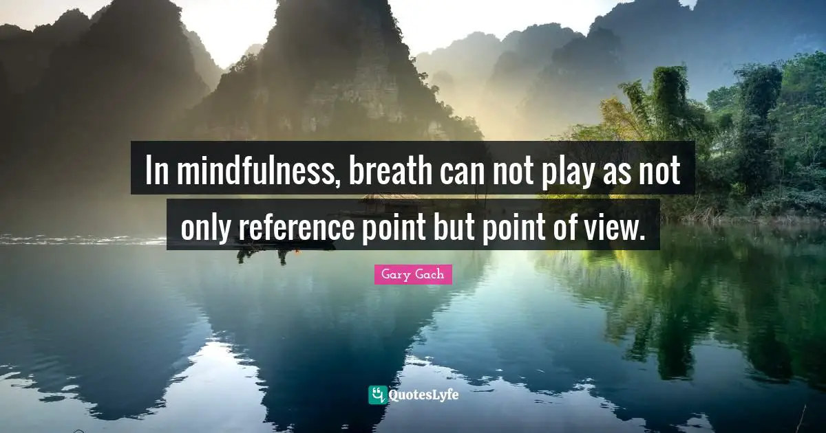 In mindfulness, breath can not play as not only reference point but point of view.