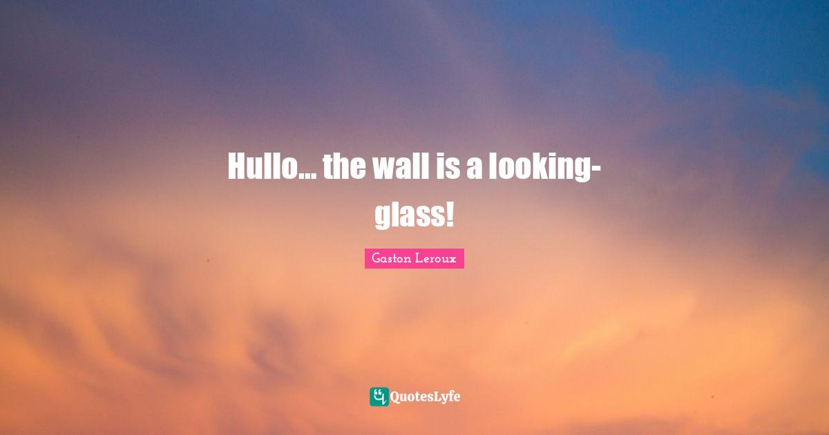 Hullo… the wall is a looking-glass!