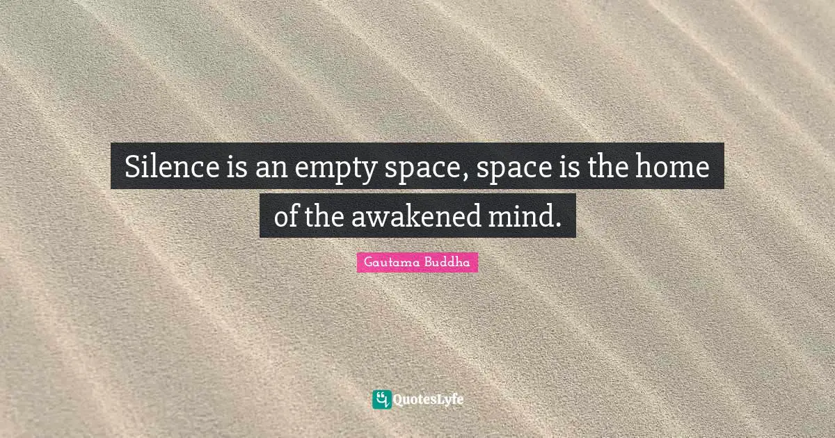 Empty Space Quotes: "Silence is an empty space, space is the home of the awakened mind."