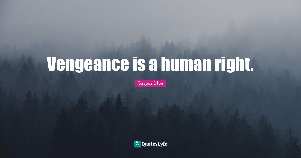 Gaspar Noe Quotes: "Vengeance is a human right."