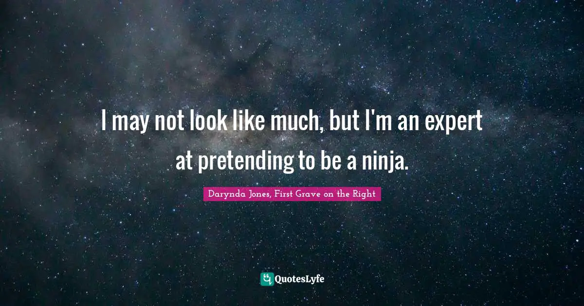 I may not look like much, but I'm an expert at pretending to be a ninja.