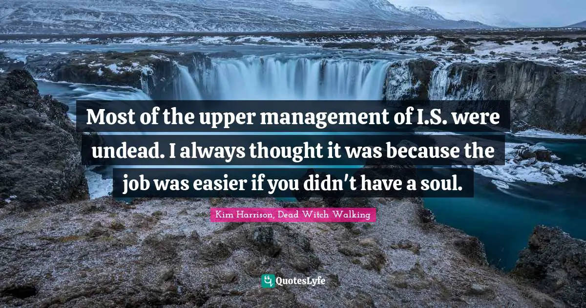 Most of the upper management of I.S. were undead. I always thought it was because the job was easier if you didn't have a soul.