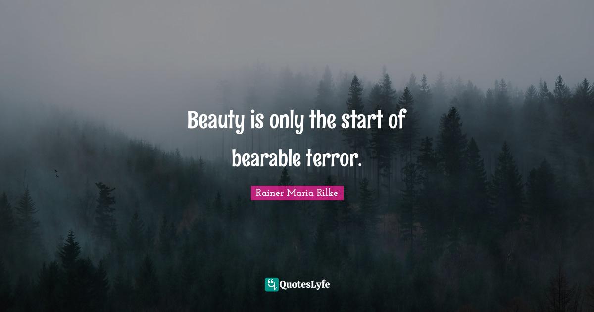 Beauty is only the start of bearable terror.