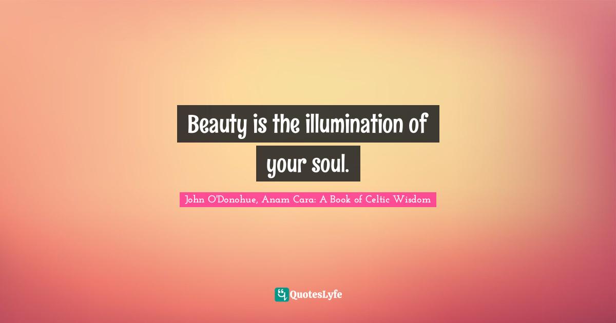 Beauty is the illumination of your soul.