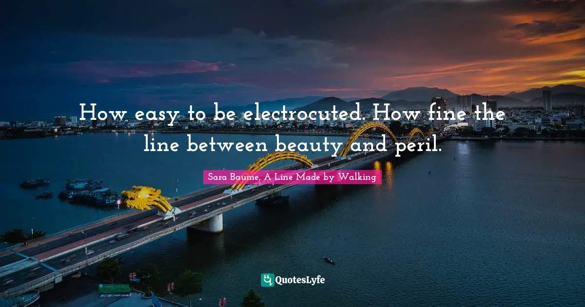 How easy to be electrocuted. How fine the line between beauty and peril.