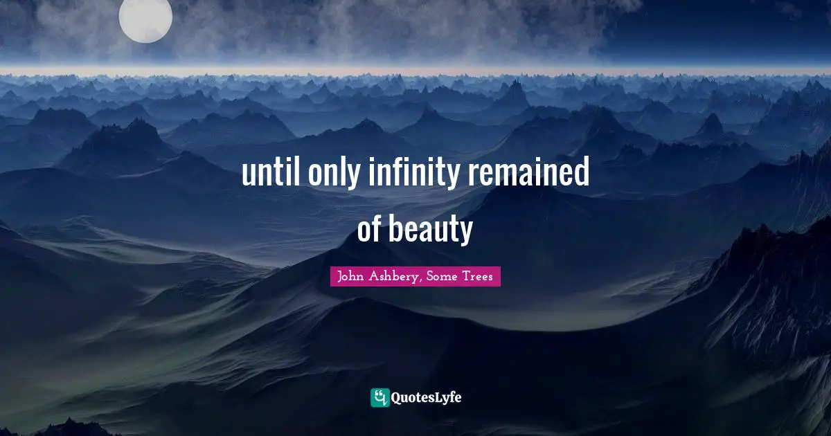 until only infinity remained of beauty