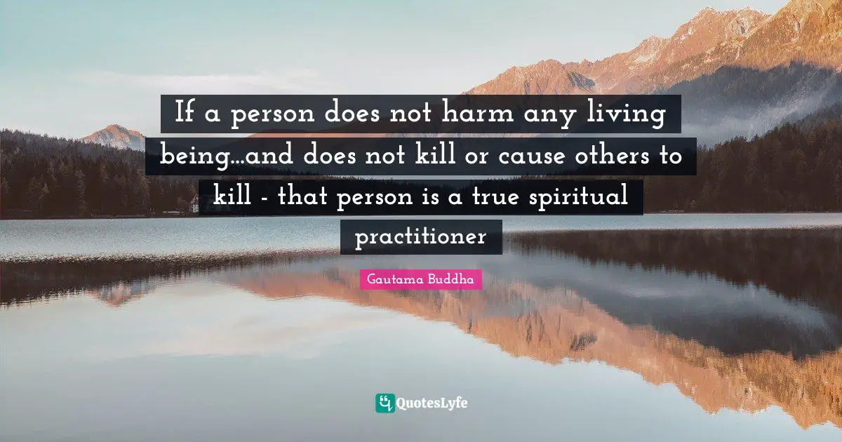 If a person does not harm any living being...and does not kill or cause others to kill - that person is a true spiritual practitioner