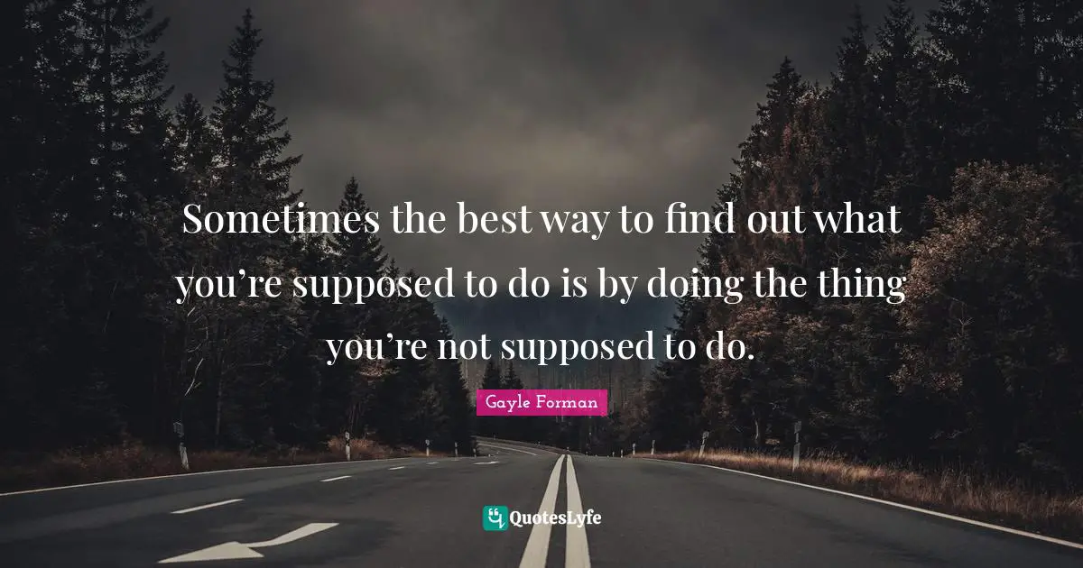 Sometimes the best way to find out what you’re supposed to do is by doing the thing you’re not supposed to do.