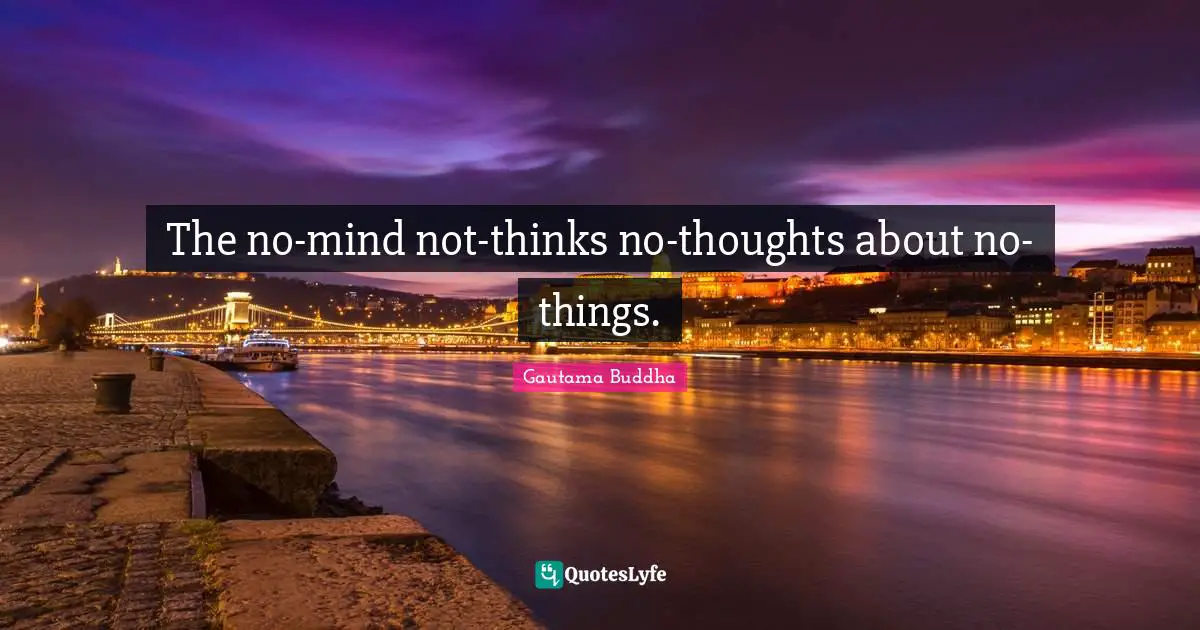 The no-mind not-thinks no-thoughts about no-things.