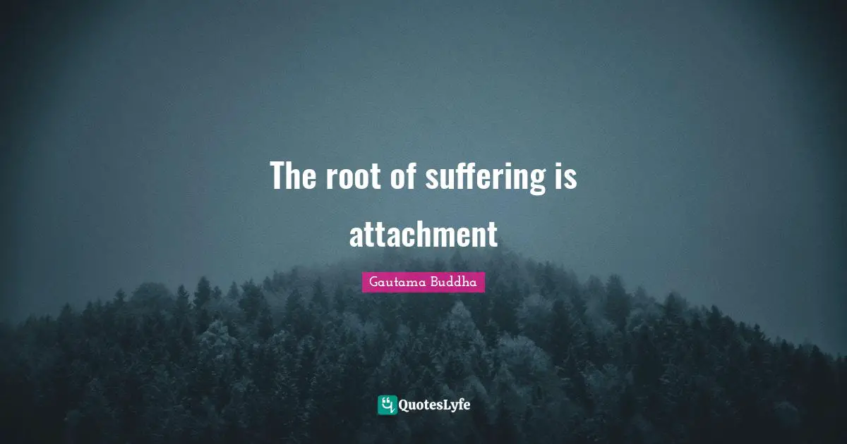 Attachment Quotes: "The root of suffering is attachment"