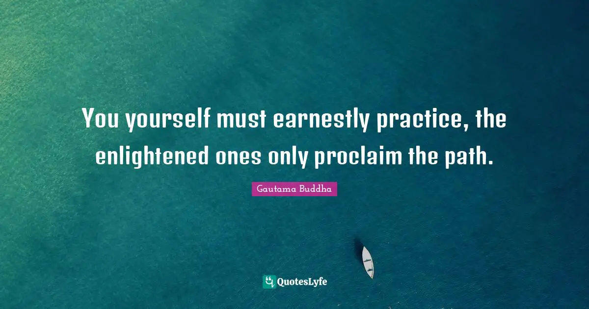 You yourself must earnestly practice, the enlightened ones only proclaim the path.