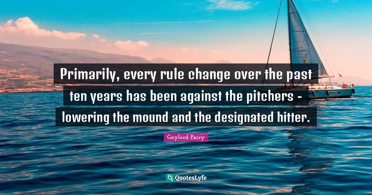 Primarily, every rule change over the past ten years has been against the pitchers - lowering the mound and the designated hitter.