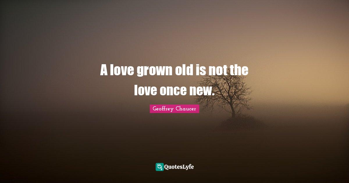 A love grown old is not the love once new.