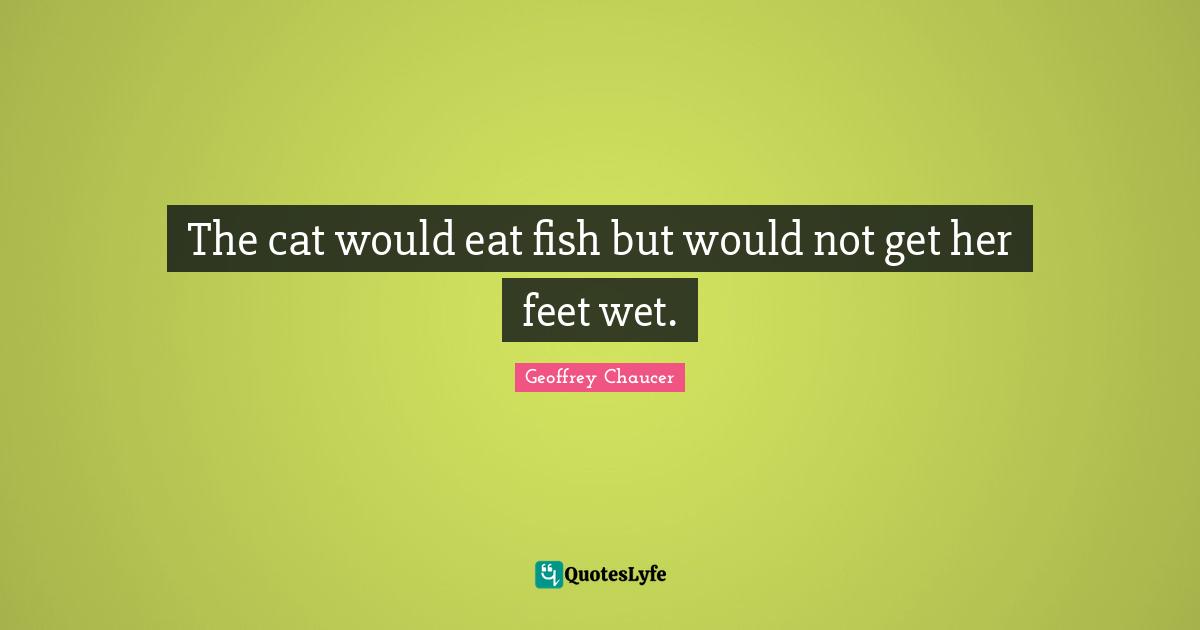 The cat would eat fish but would not get her feet wet.