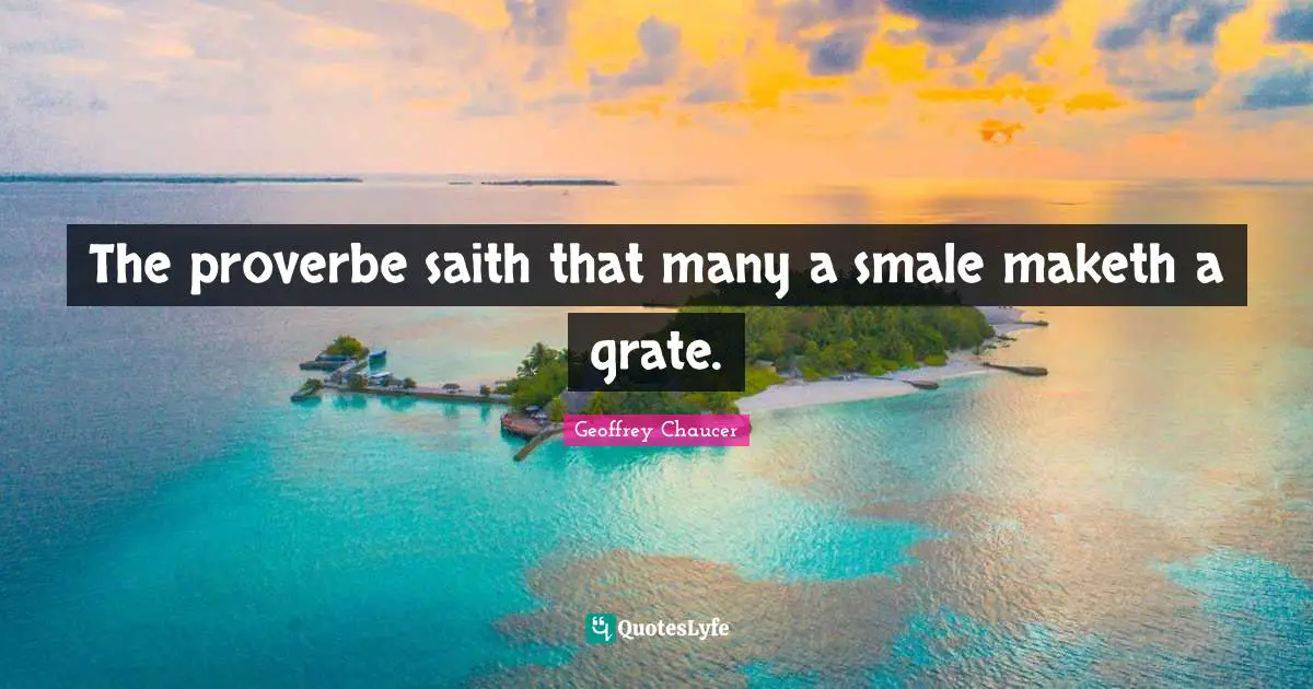 The proverbe saith that many a smale maketh a grate.