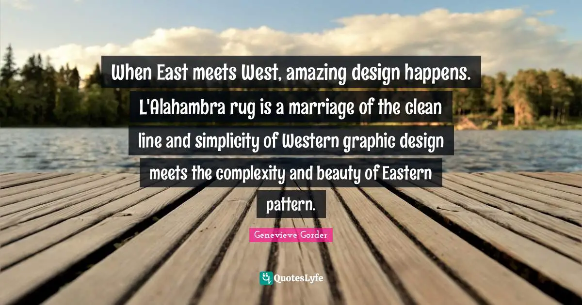 When East meets West, amazing design happens. L'Alahambra rug is a marriage of the clean line and simplicity of Western graphic design meets the complexity and beauty of Eastern pattern.