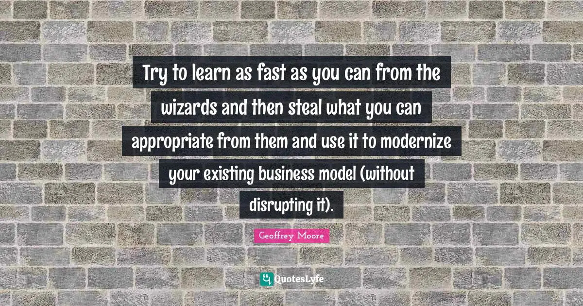Try to learn as fast as you can from the wizards and then steal what you can appropriate from them and use it to modernize your existing business model (without disrupting it).