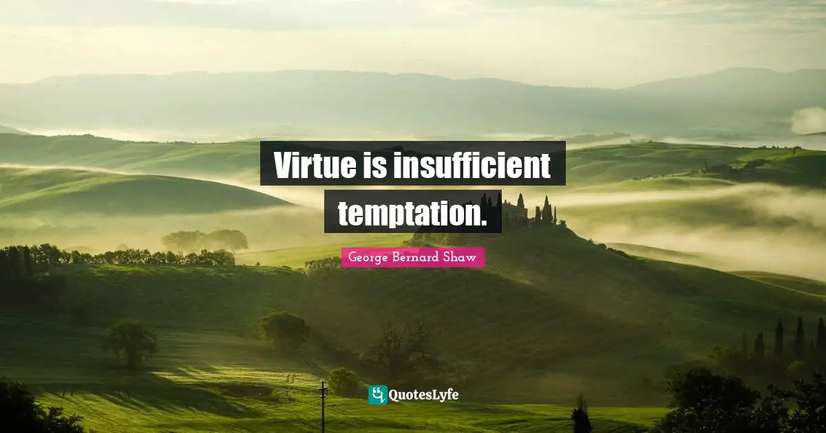 Virtue is insufficient temptation.