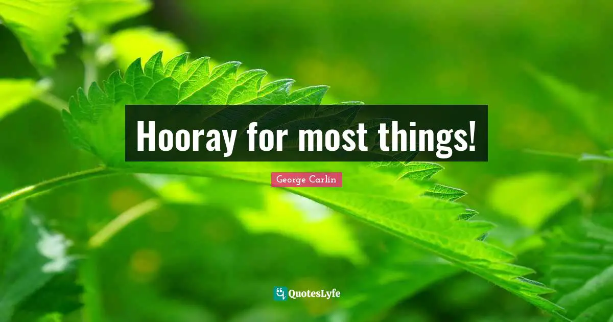 Hooray for most things!