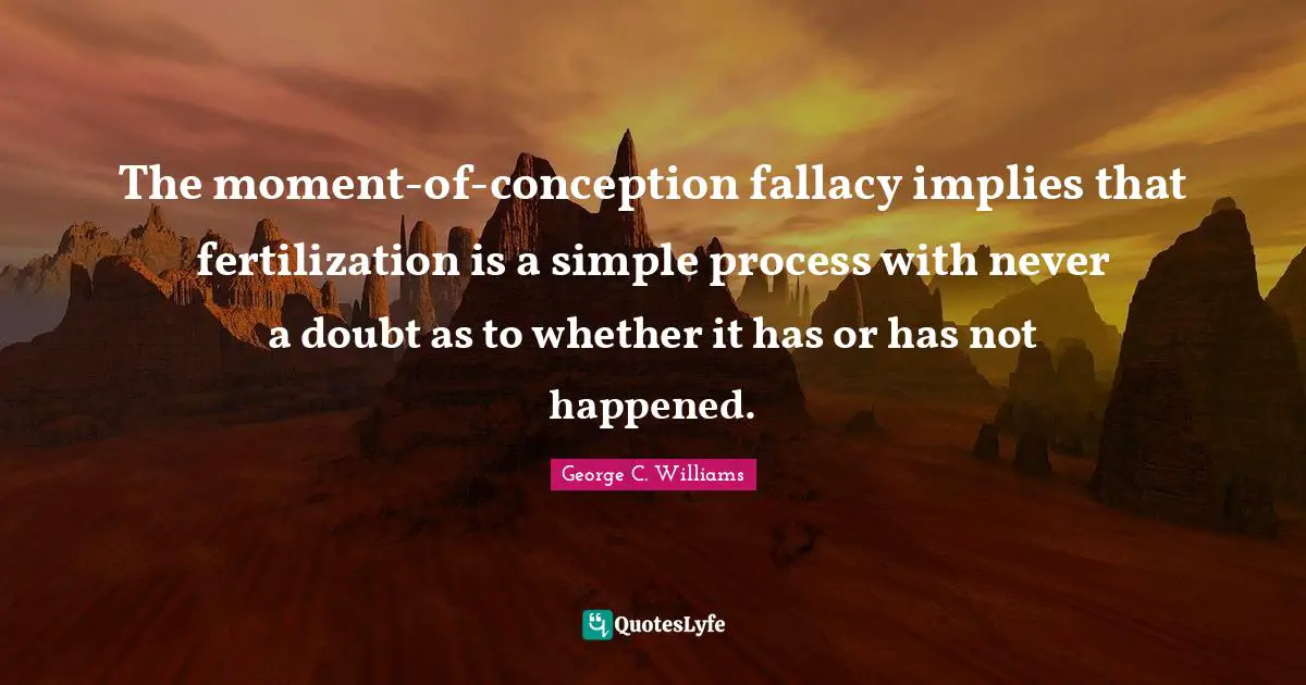 The moment-of-conception fallacy implies that fertilization is a simple process with never a doubt as to whether it has or has not happened.
