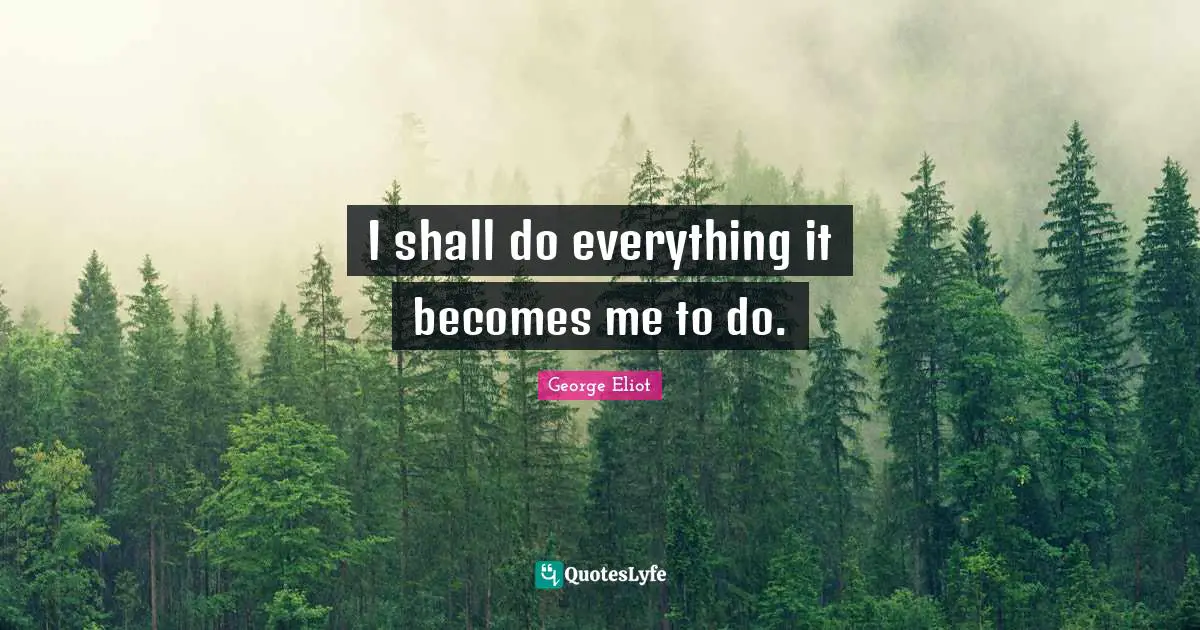 I shall do everything it becomes me to do.