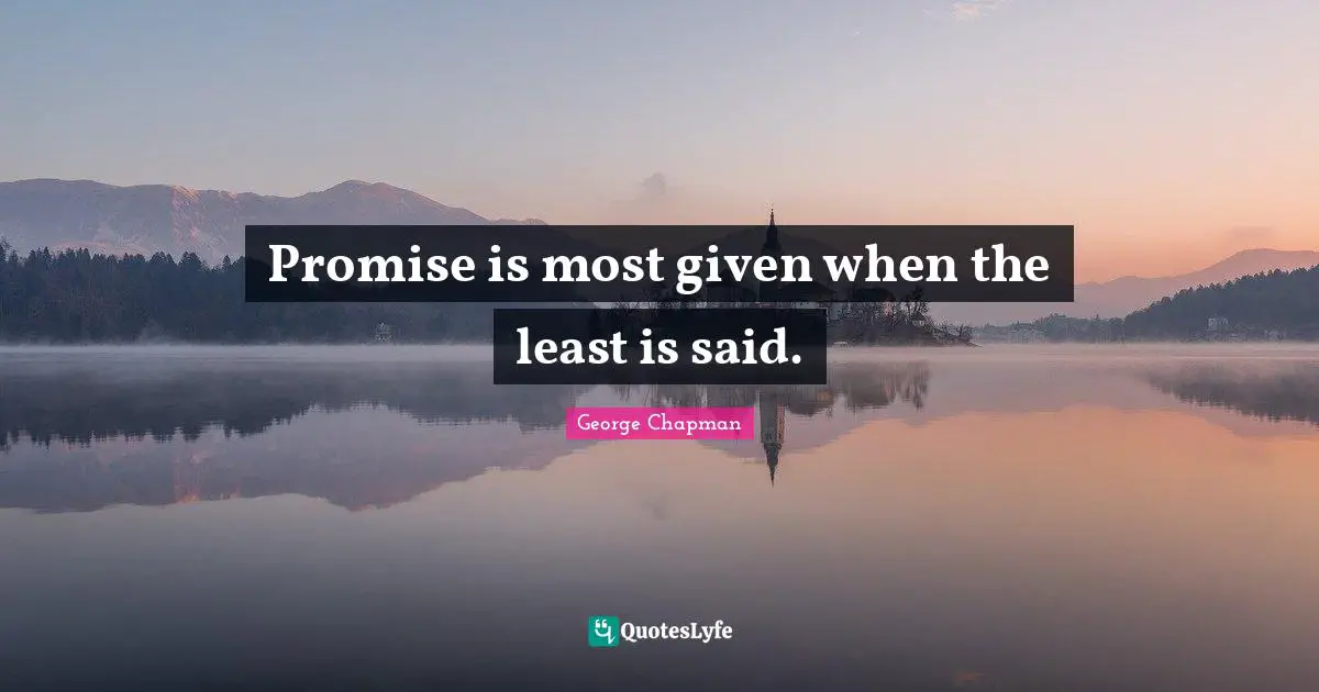 Promise is most given when the least is said.