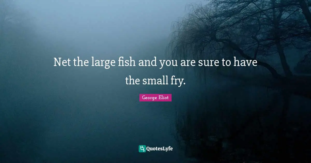 Net the large fish and you are sure to have the small fry.