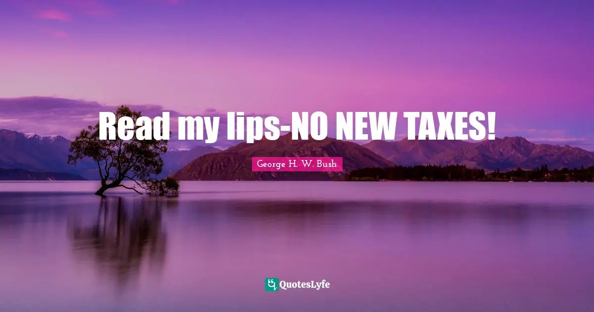 Read my lips-NO NEW TAXES!