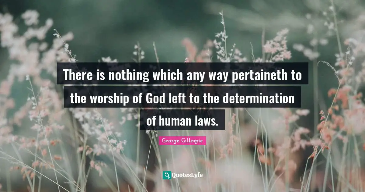 There is nothing which any way pertaineth to the worship of God left to the determination of human laws.