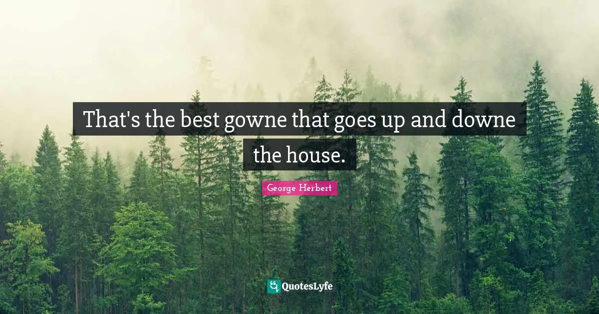 That's the best gowne that goes up and downe the house.