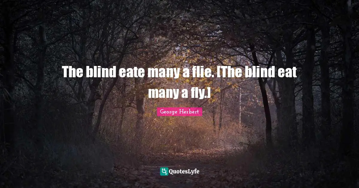 The blind eate many a flie. [The blind eat many a fly.]