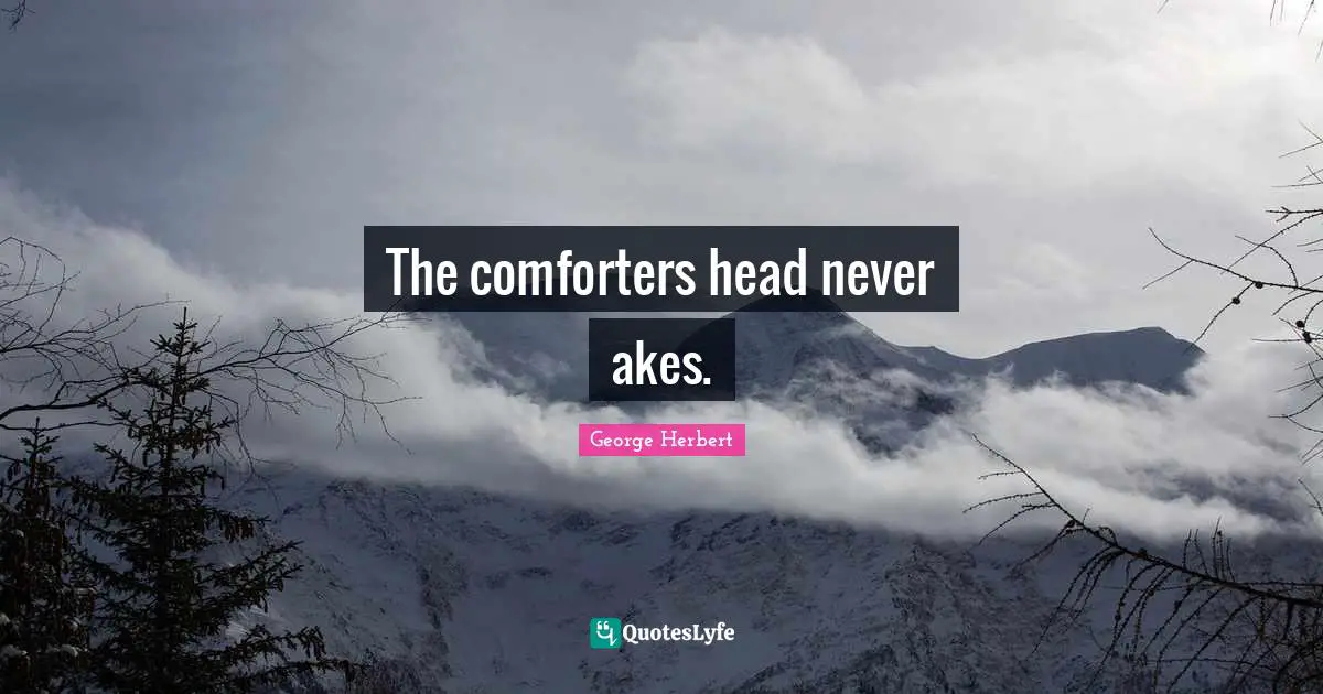 The comforters head never akes.