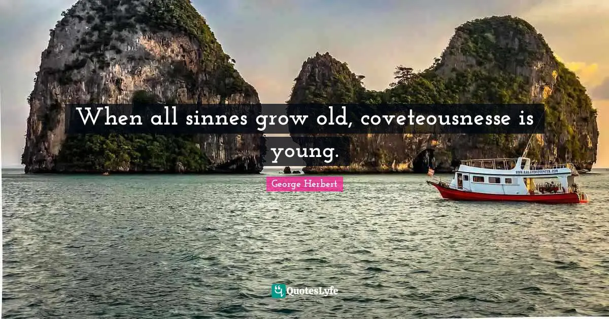 When all sinnes grow old, coveteousnesse is young.
