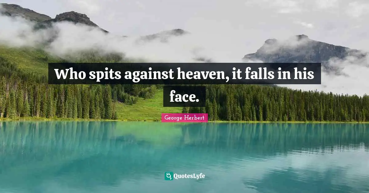 Who spits against heaven, it falls in his face.