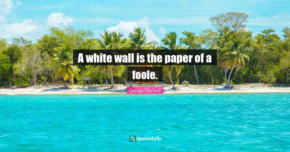 A white wall is the paper of a foole.