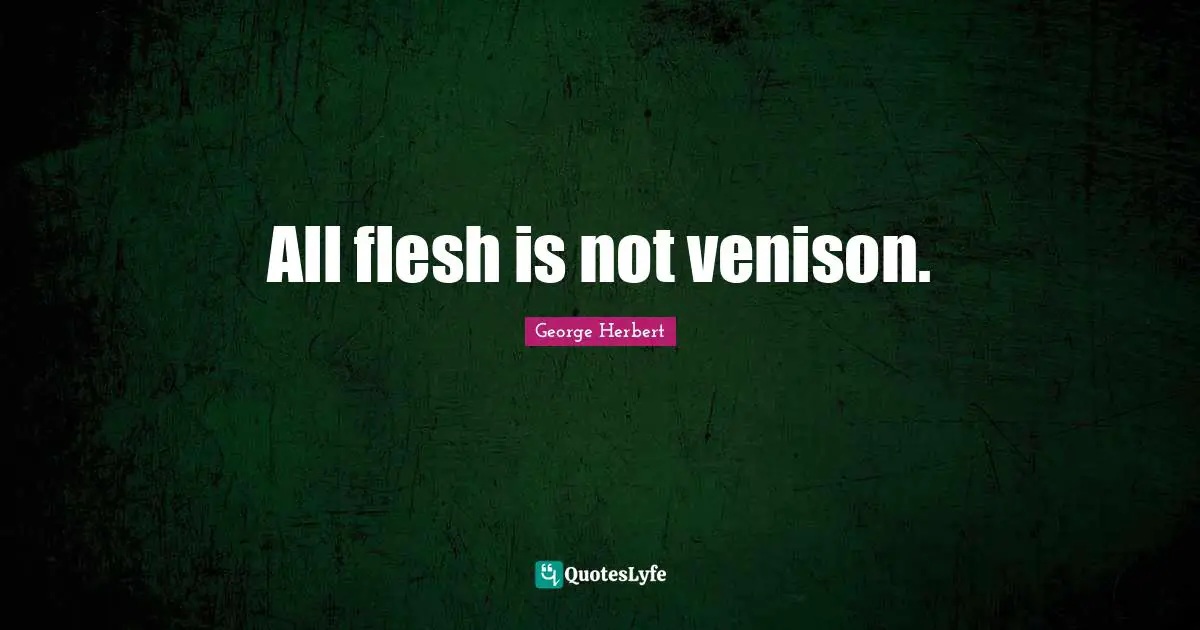 All flesh is not venison.